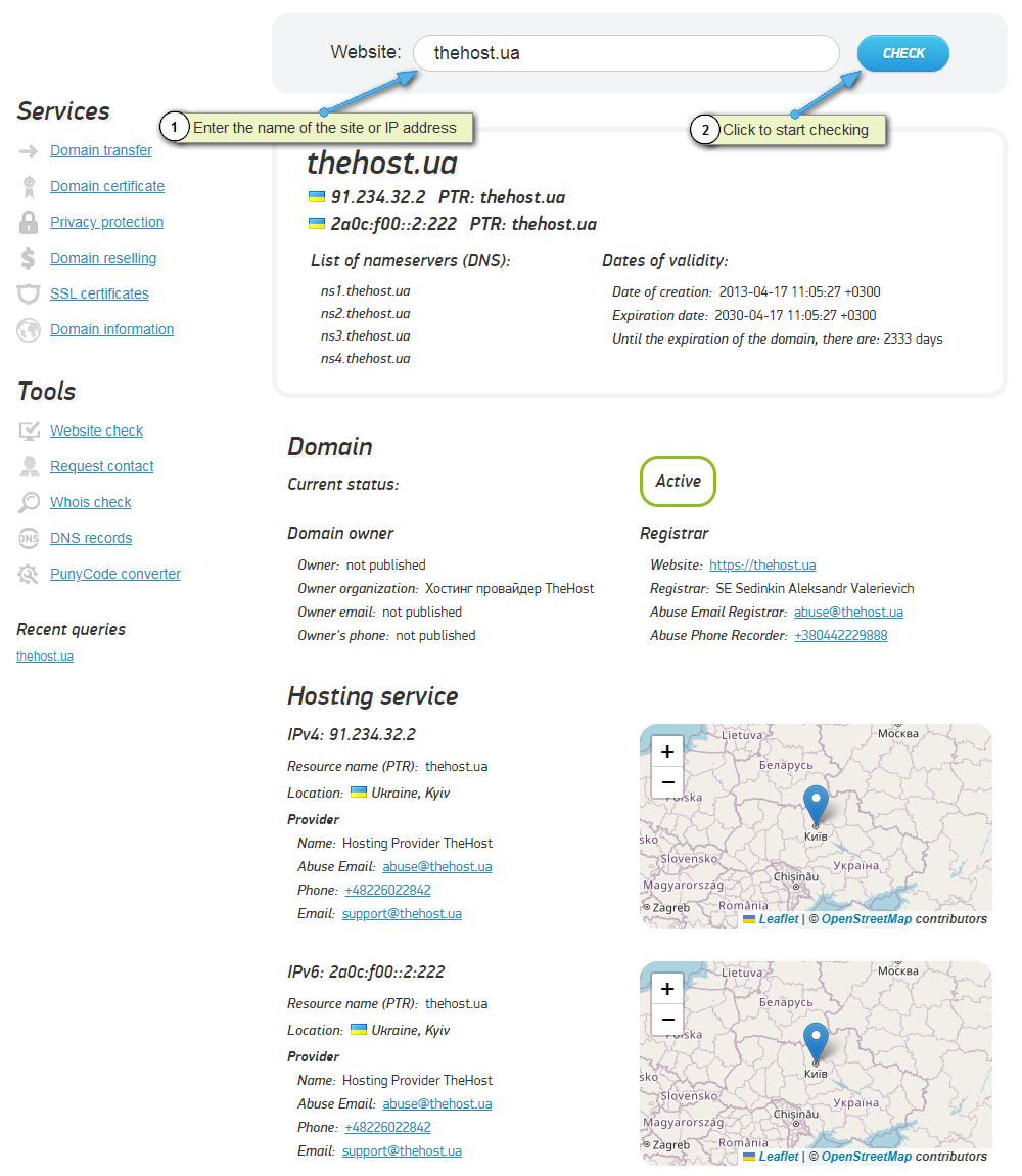 How to check where a domain is directed
