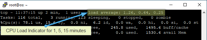 Representation of the field load average