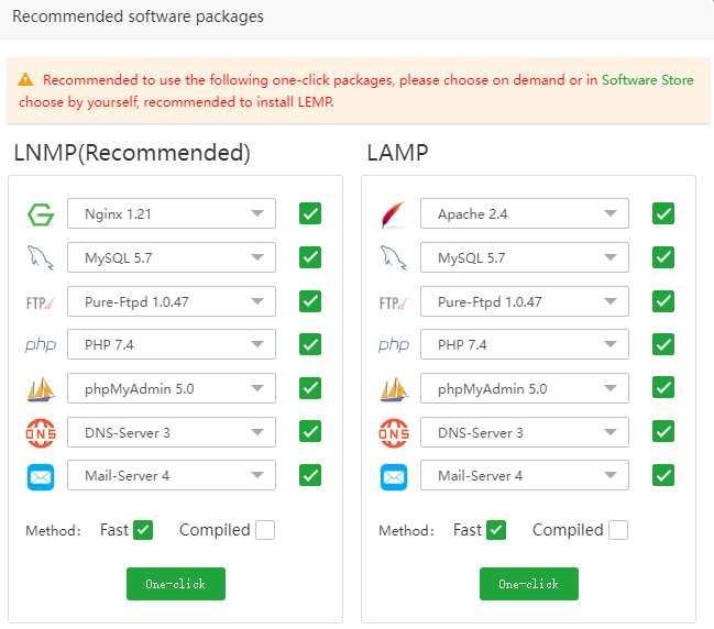 Initial configuration of aaPanel