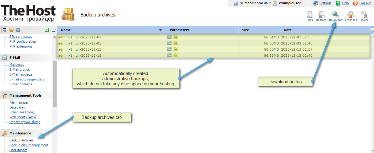 Backups, hosting, ISP