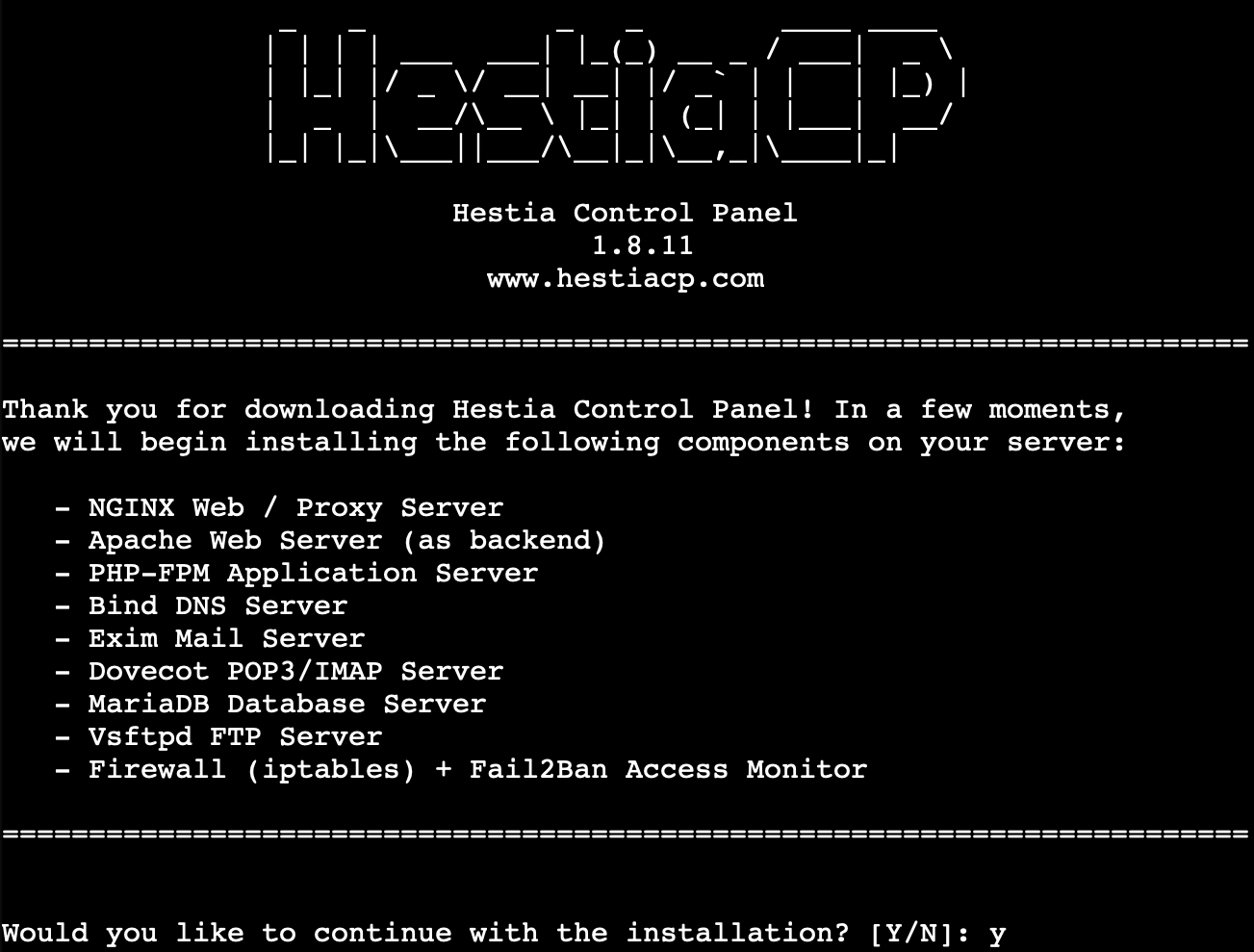 Hestia Install