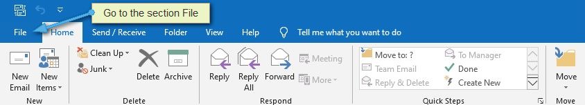 Go to the File section