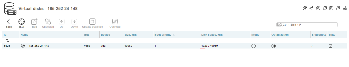 Disks, ISO connection