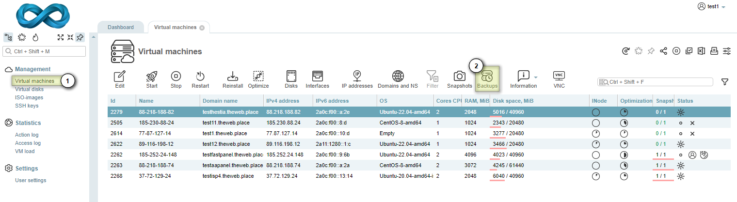 VM-Cloud backups