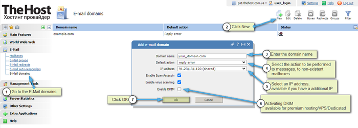 Creating a mail domain