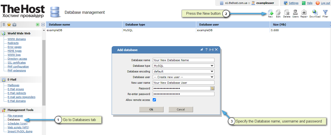 Create ISP database