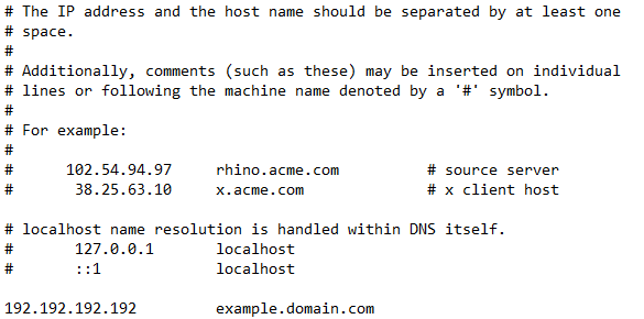 Hosts example