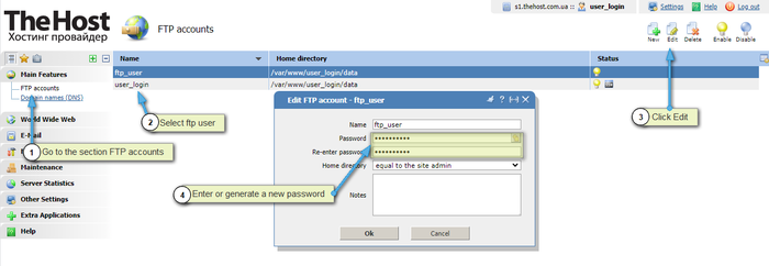 Change ftp password