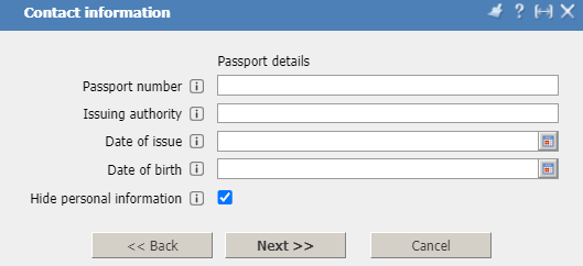 Personal account, domain registration, domain contact 5