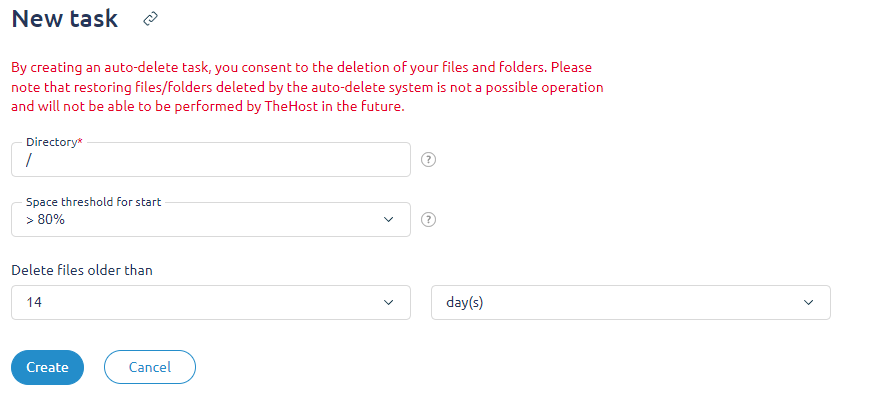 Auto-delete data, example No. 1