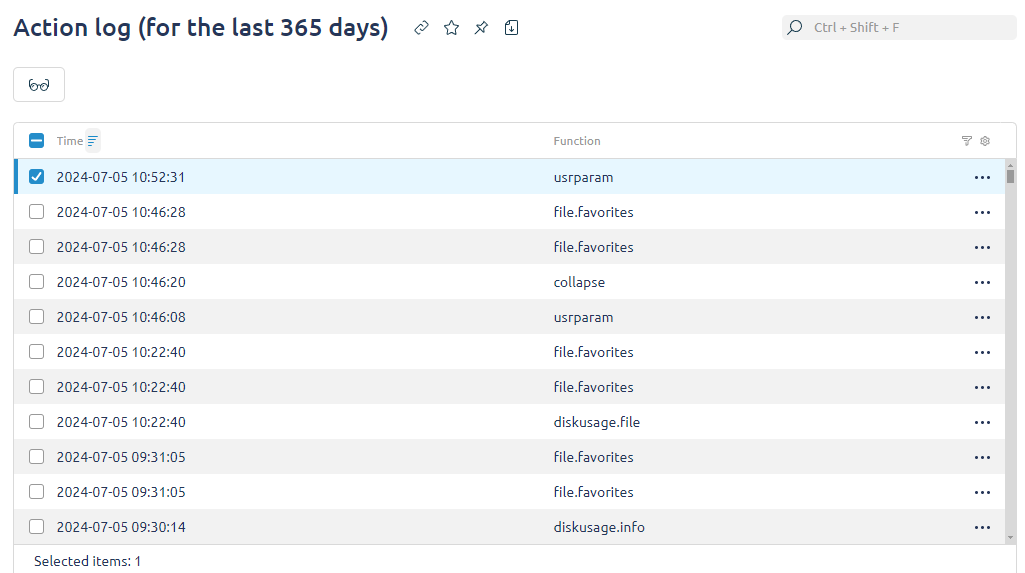 KeepData, Operation Log