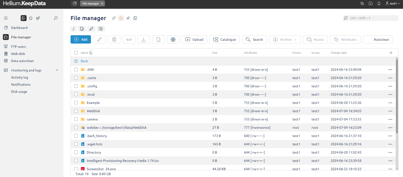 File manager, appearance