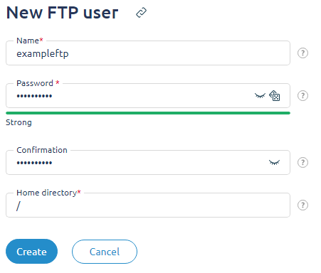 KeepData, parameters of the user being created