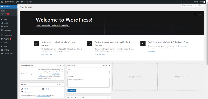 Admin panel