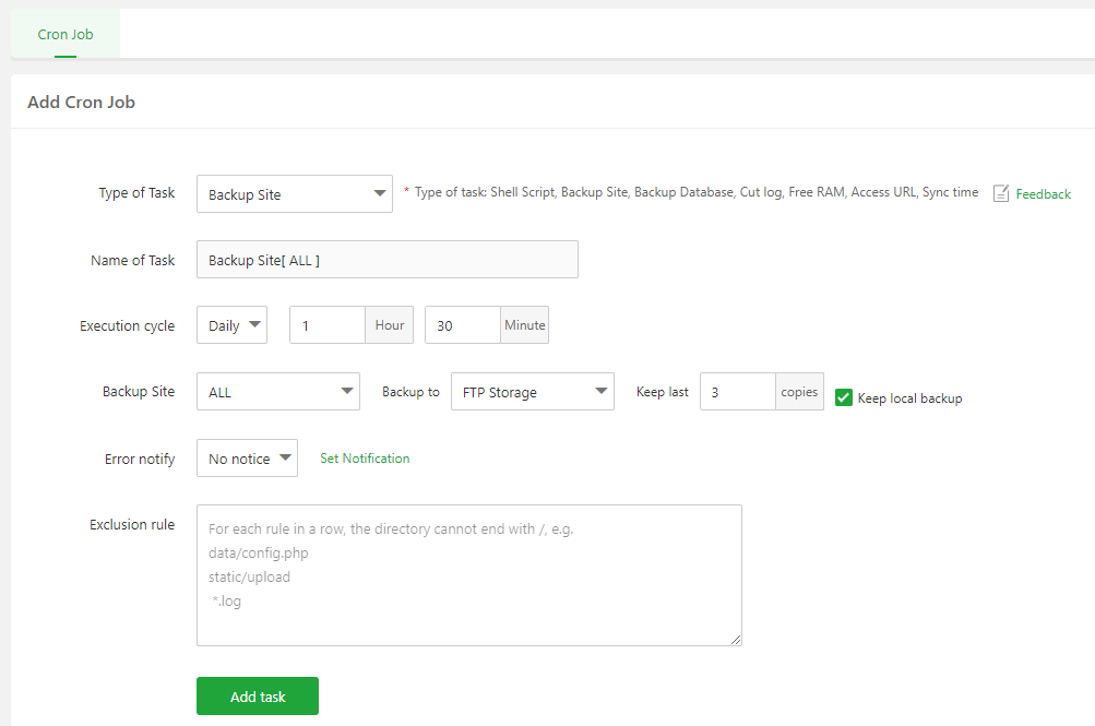 aaPanel Backup 4