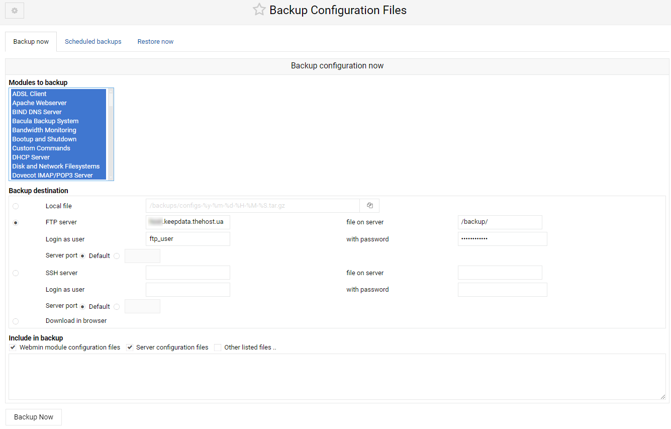 Webmin Backup 4
