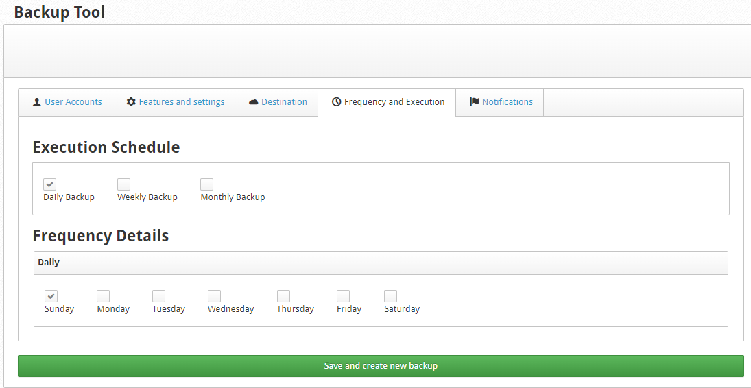 CWP Control Panel, backup 5