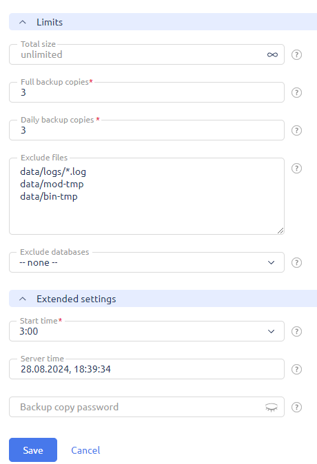 ISPManager6 remote backup, 3