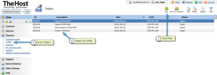 Order payment
