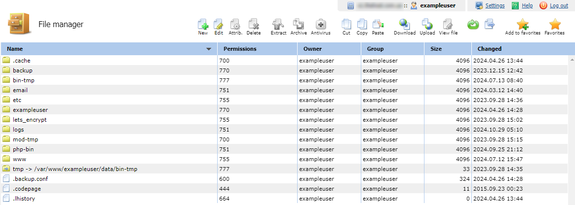 File Manager, appearance