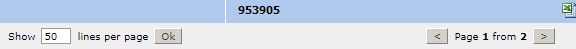 File manager, number of records per page