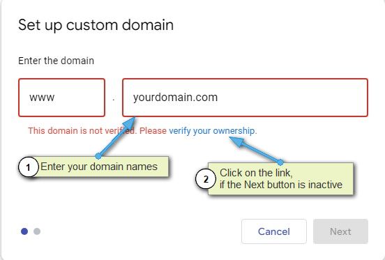 Specify domain