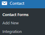 Contact Form in the admin panel