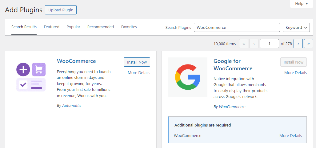 Plugins, search