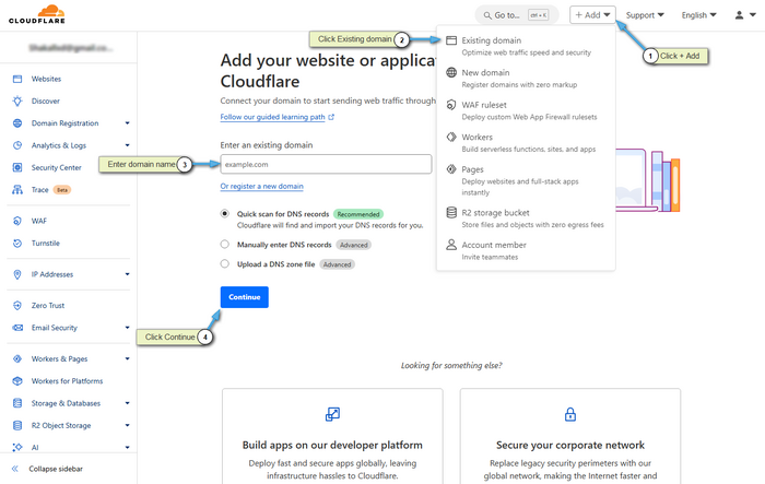 Adding domain