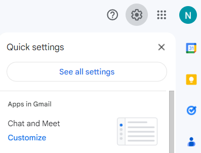 Gmail, All settings