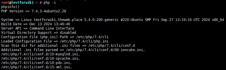 Output of php -i