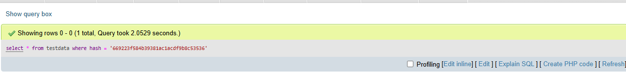 phpMyAdmin, query execution BEFORE
