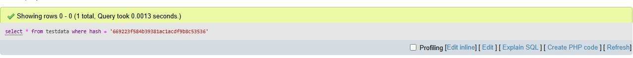 phpMyAdmin, executing the query AFTER