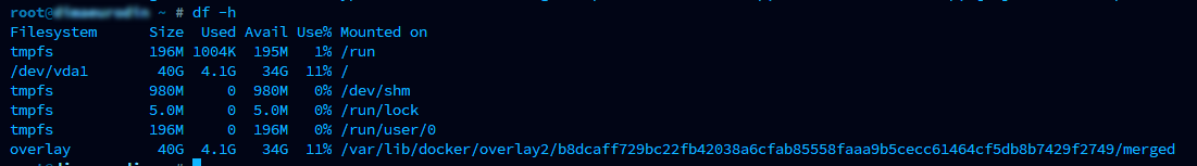 Check remaining disk space