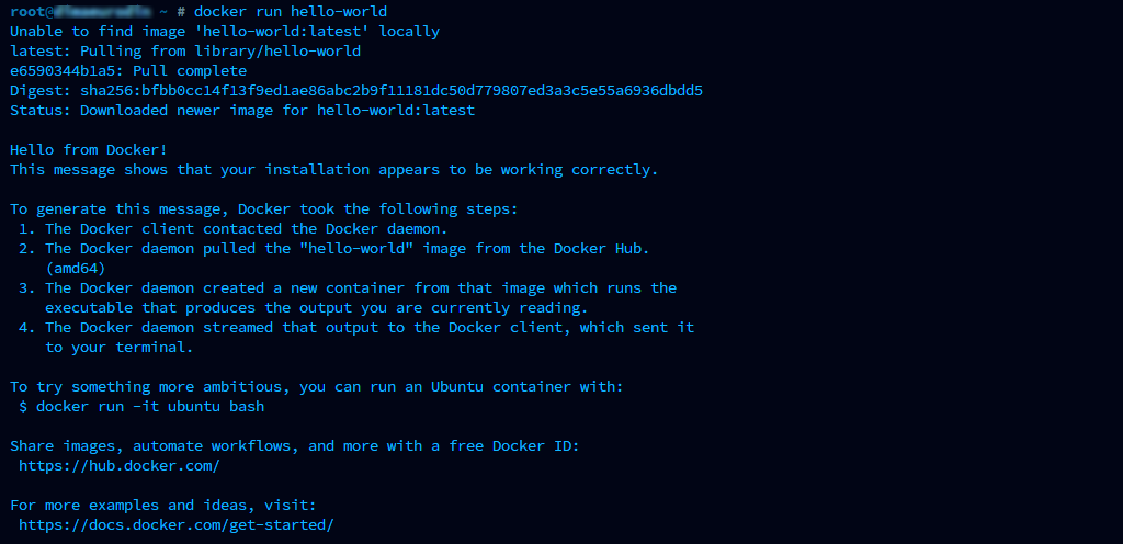 docker run hello-world