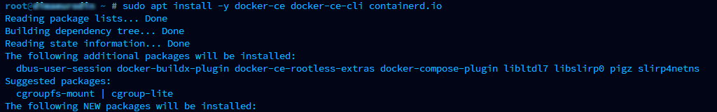 Update the package list and install Docker