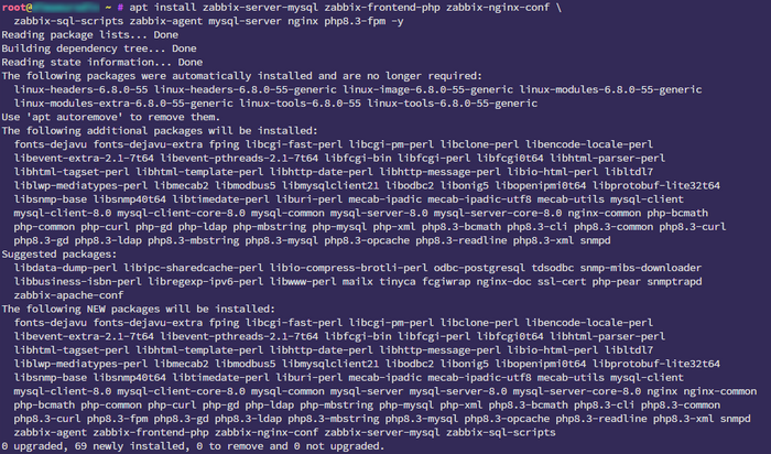 apt install zabbix-server-mysql