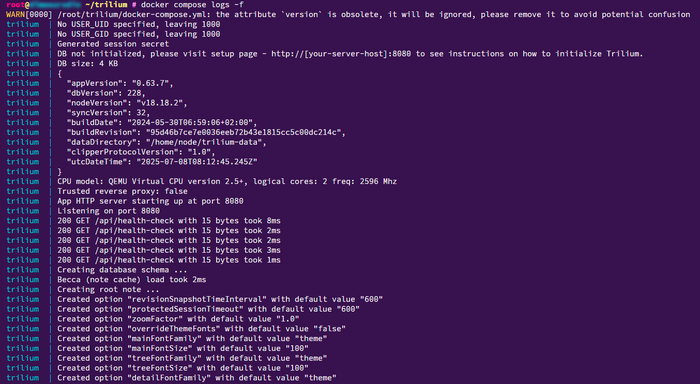 docker compose logs