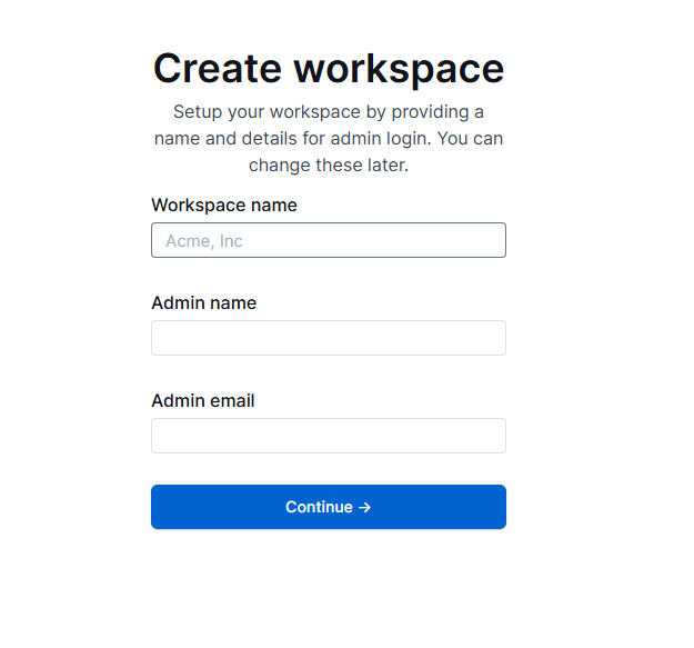 Welcome interface