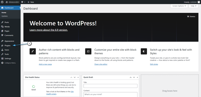 Wordpress admin panel
